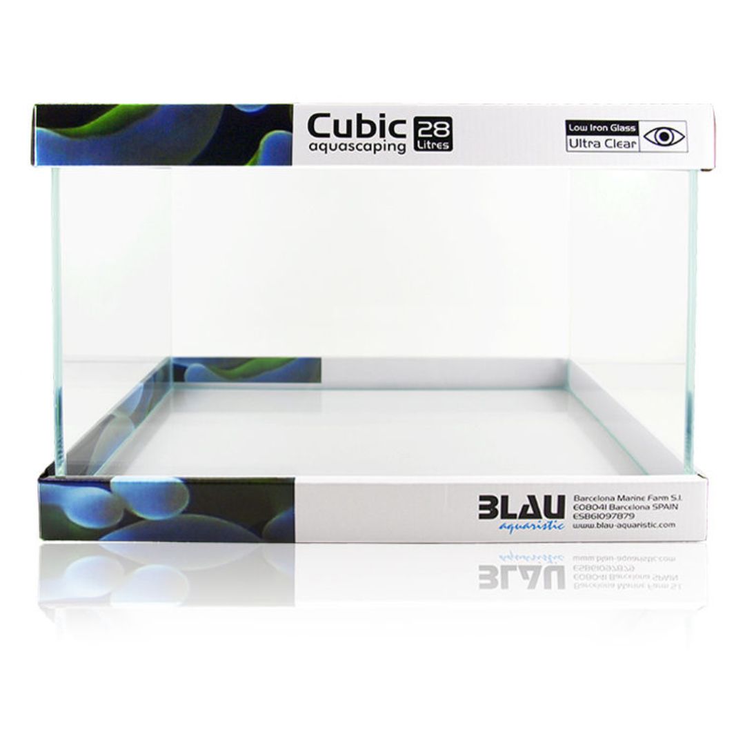 Urna acuario con cristal óptico Blau Cubic Aquascaping 28