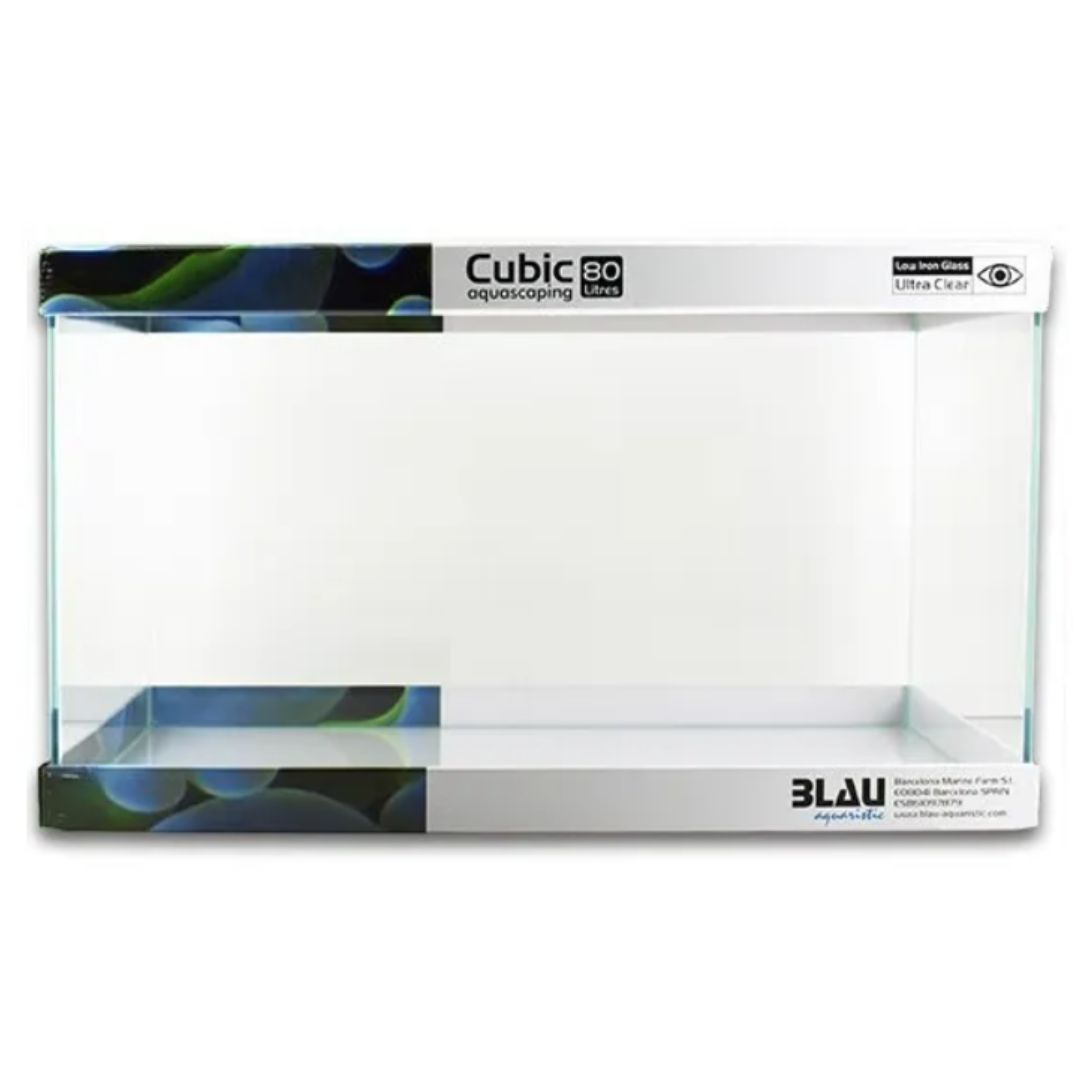 Urna acuario con cristal óptico Blau Cubic Aquascaping 80 para acuarios de agua dulce o salada